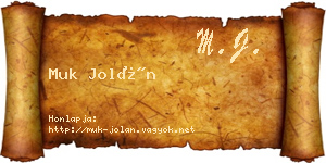 Muk Jolán névjegykártya