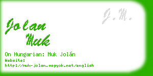 jolan muk business card